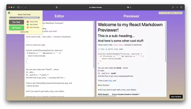 Markdown Previewer